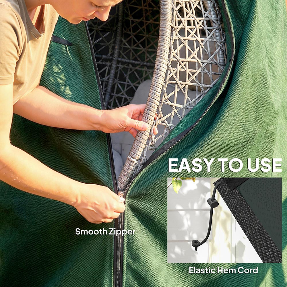 Outsunny Green Hanging Egg Chair Cover 230 x 196cm Image 5