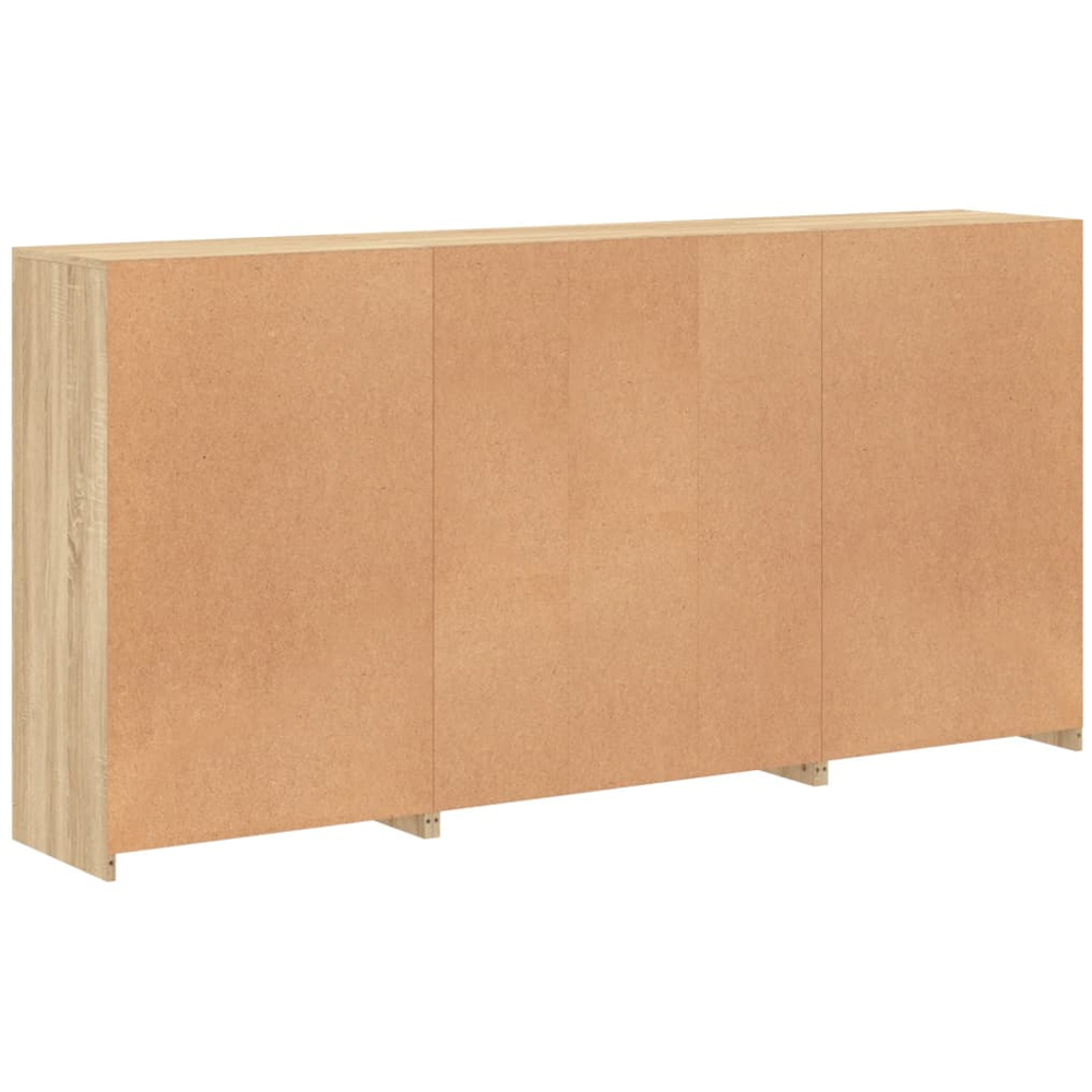 vidaXL 4 Door 12 Shelf Sonoma Oak Sideboard with LED Lights Image 8