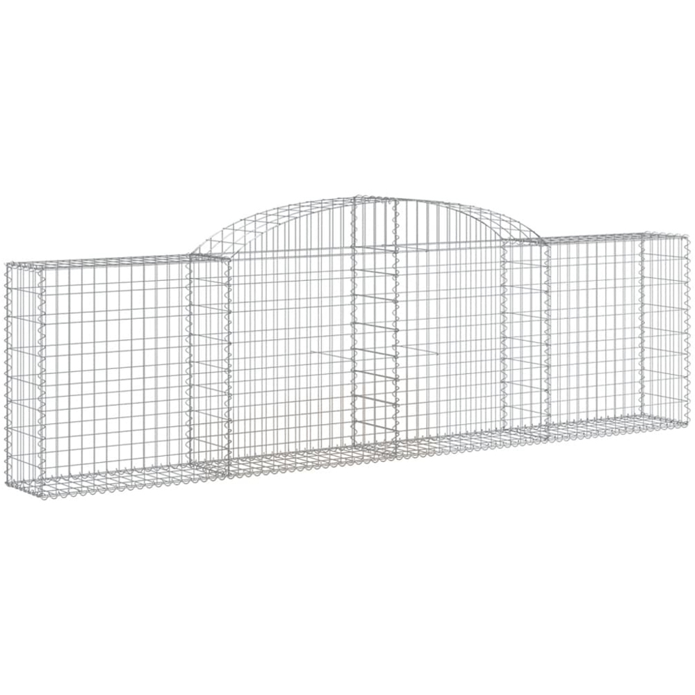 vidaXL Silver Galvanised Iron Arched Gabion Basket 300 x 30 x 80/100cm 4 Pack Image 1