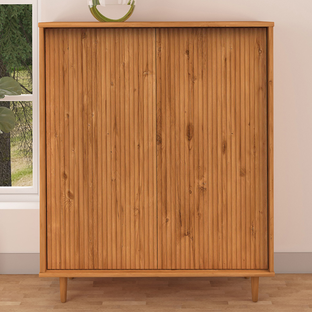 Loft24 Jerzy 2 Door Stained Wax Highboard Image 1