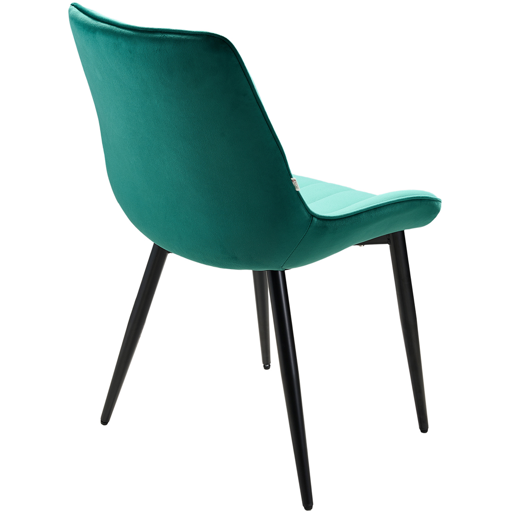 Living and Home Set of 4 Green Velvet Dining Chairs Image 4