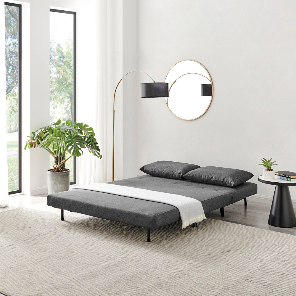 Furniturebox Billie 2 Seater Dark Grey Sofa Bed Image 3