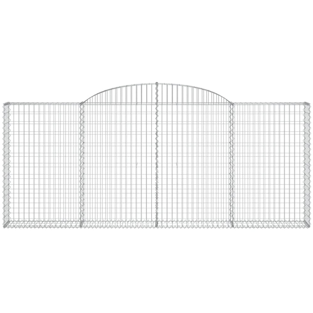 vidaXL Silver Galvanised Iron Arched Gabion Basket 300 x 30 x 120/140cm 10 Pack Image 2