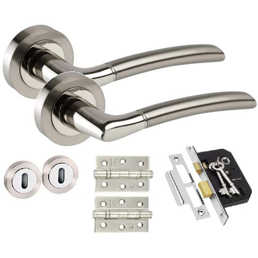 Golden Grace Duo Chrome Indiana Modern Door Handle Set Image 1