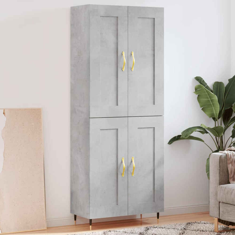 vidaXL 4 Door Concrete Grey Highboard Image 1