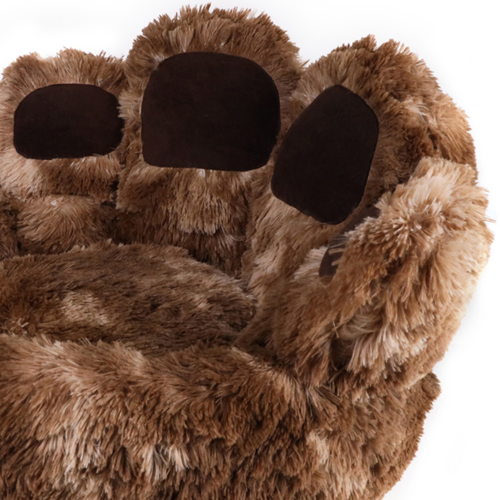 Snug & Cosy Medium Paws Donut Brown Dog Bed Image 2