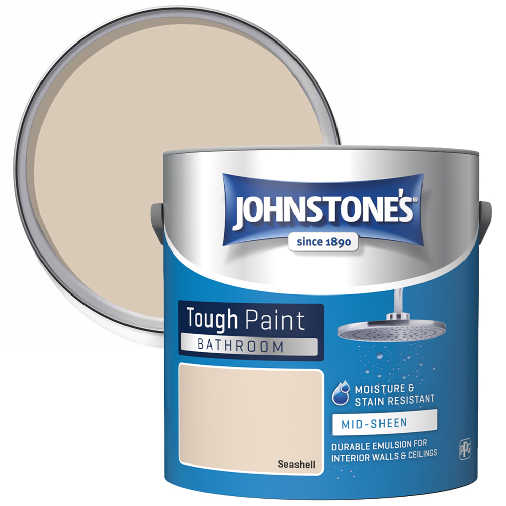 Johnstone's Bathroom Seashell Mid Sheen Emulsion Paint 2.5L Image 1