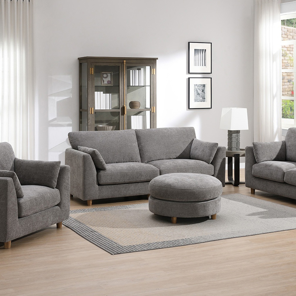Bushwick 3 Seater Stone Sofa Image 3