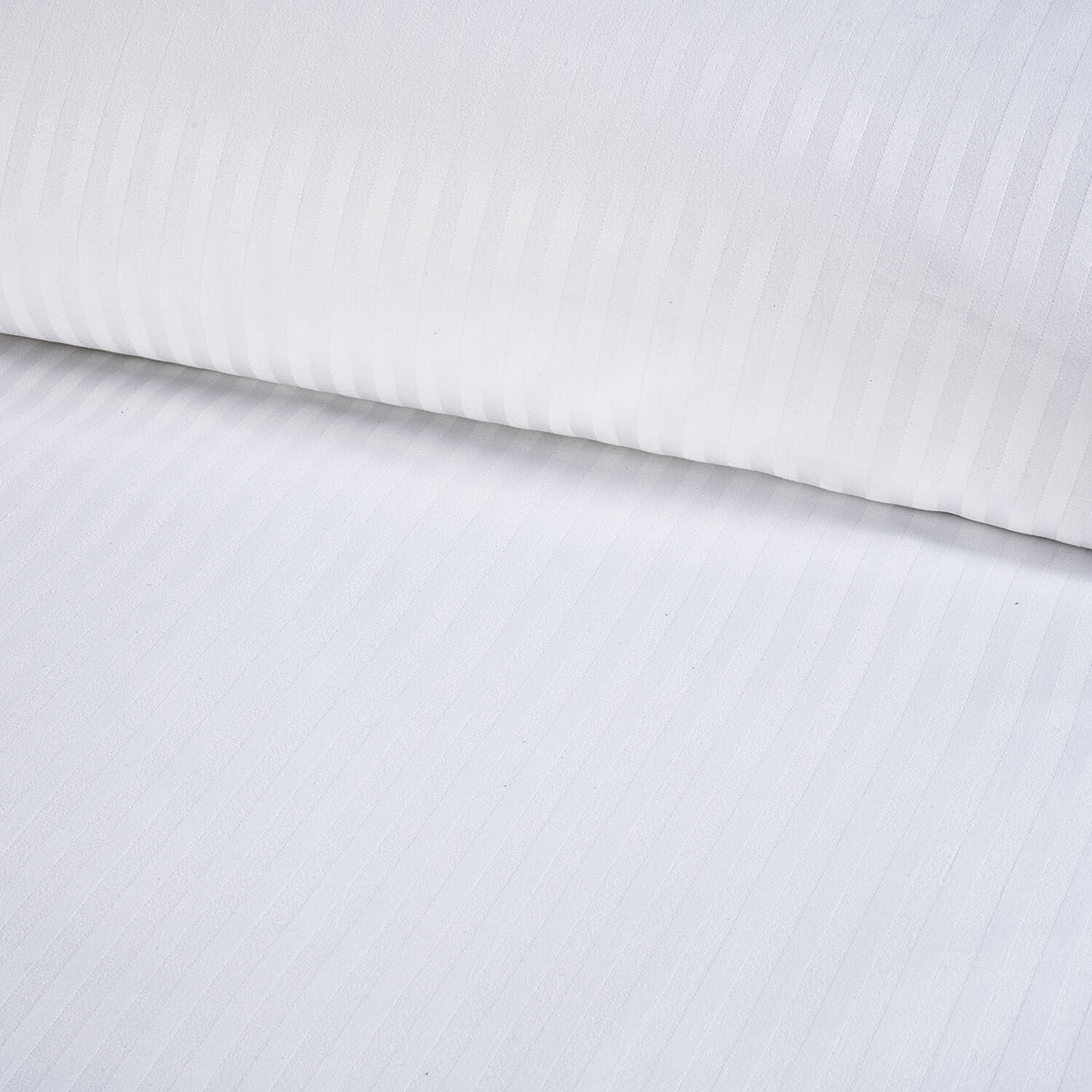 Pimlico Satin Stripe Duvet Set - White / King Image 4