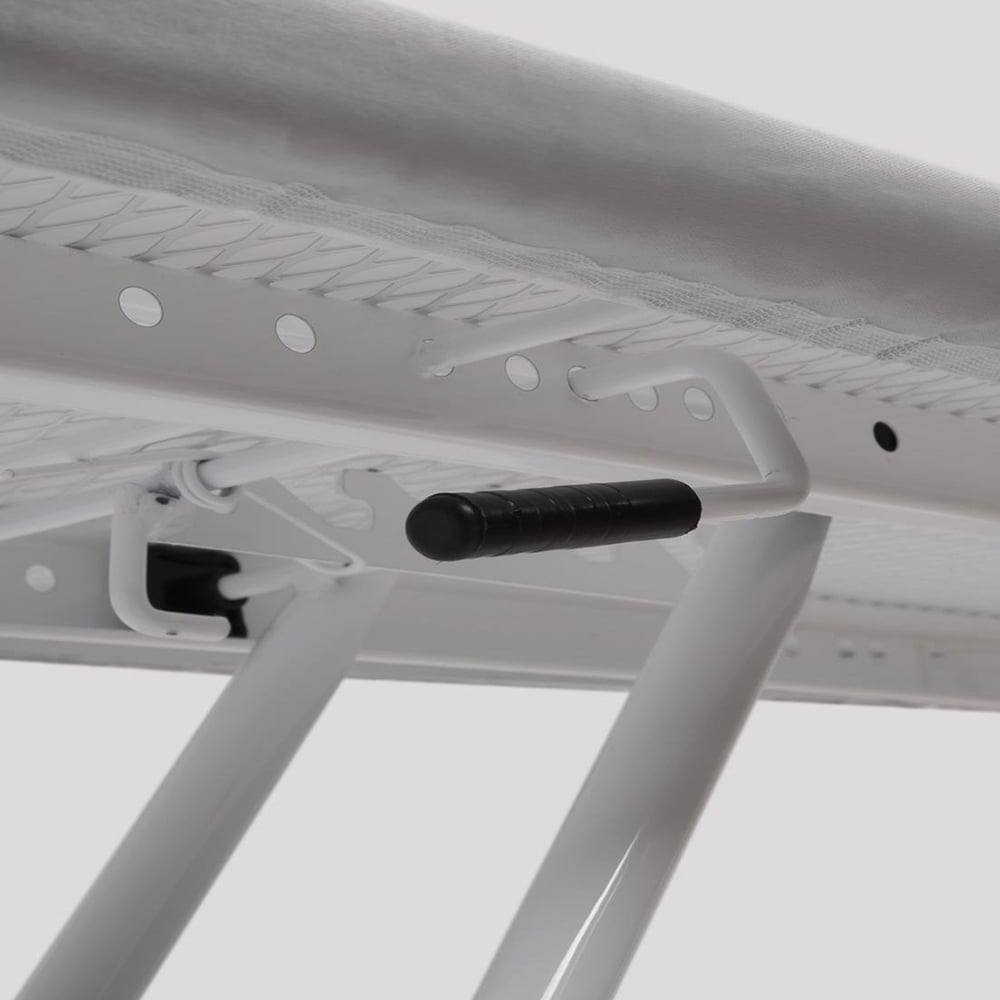 Gr8 Home Grey White Adjustable Folding Ironing Board with Iron Rack Image 6