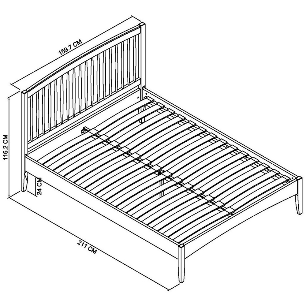 Bentley Designs Whitby King Size Scandi Oak and Soft Grey Spindle Low Footend Bedstead Image 4
