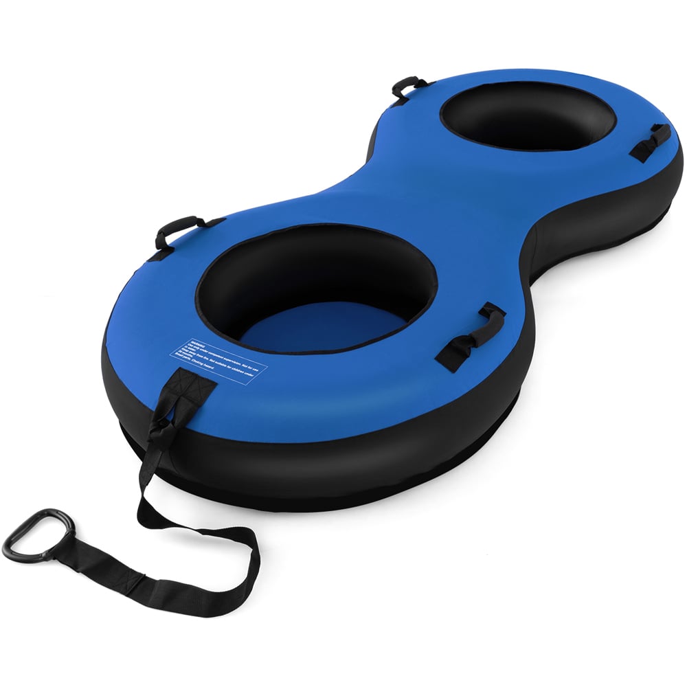 Costway 2 Person Blue Inflatable Snow Tube Image 1