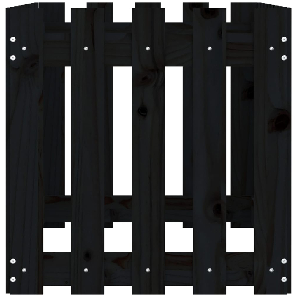 vidaXL Black Pine Wood Raised Garden Bed 50 x 50 x 100cm Image 5