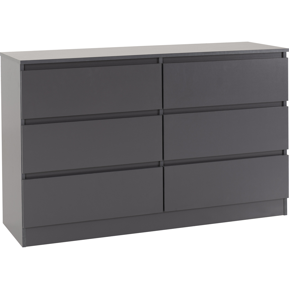 Seconique Malvern 6 Drawer Grey Chest of Drawers Image 2