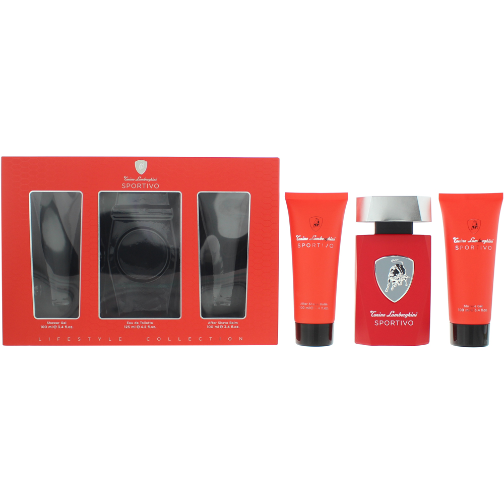 Tenino Lamborghini Sportive Eau De Toilette 3 Piece Gift Set 125ml Image 2