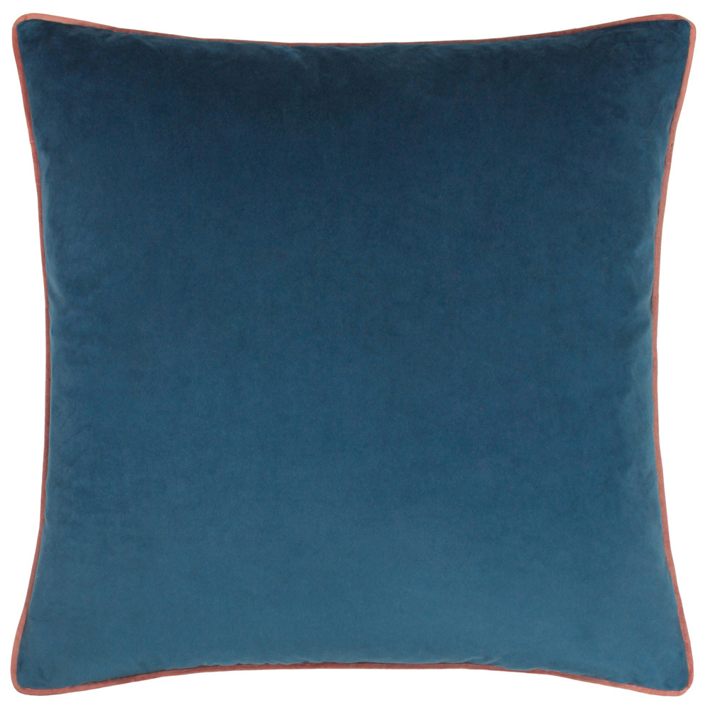 Paoletti Meridian Petrol Blush Velvet Cushion Image 1