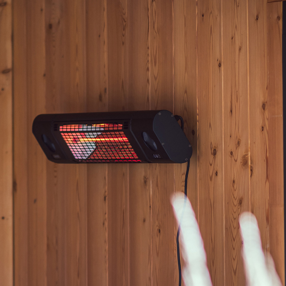 Sunred Ultra Black Sun and Sound Wall Patio Heater 2000W Image 9