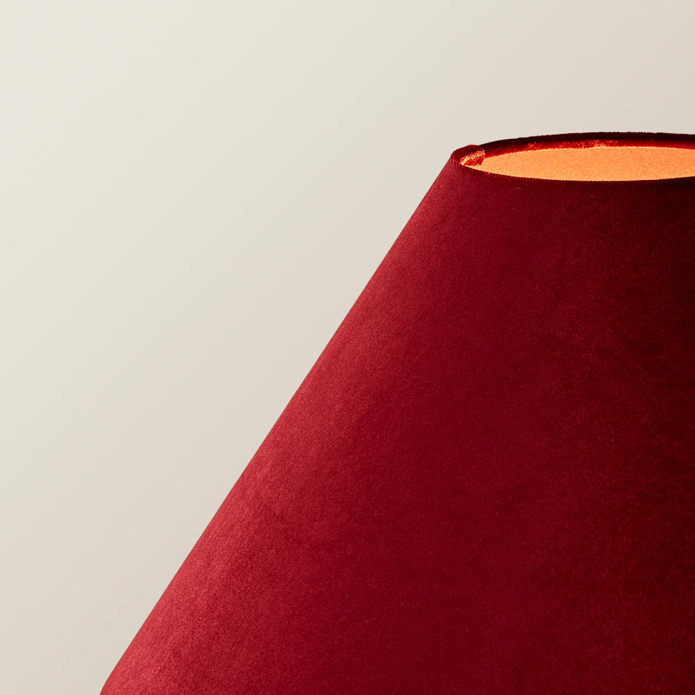 ValueLights Martha Conical Burgundy Velvet Midi Floor Lamp and Bulb Image 4