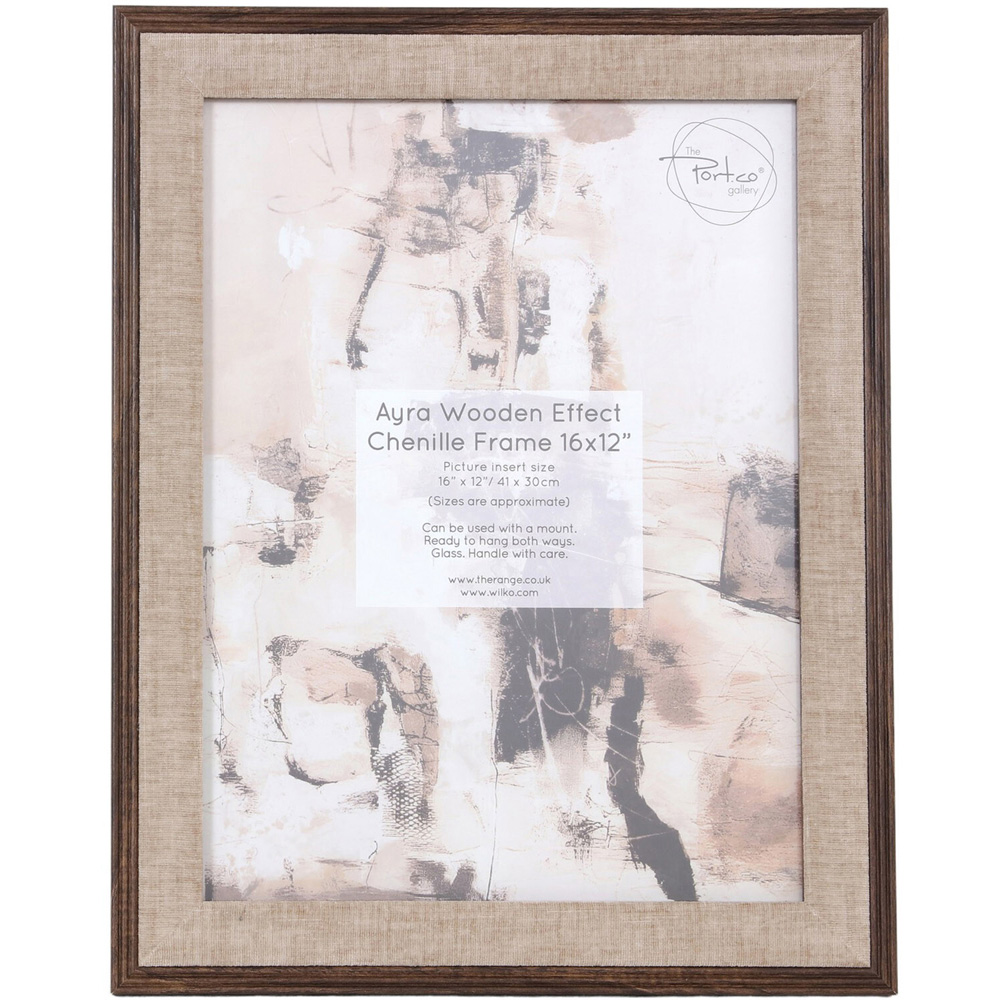 Ayra Wooden Effect Chenille Photo Frame 12 x 16 inch Image 1