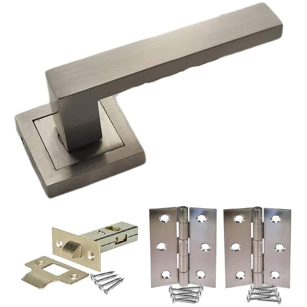 Golden Grace Satin Stainless Steel Delta Door Handle Set 5 Pack Image 2