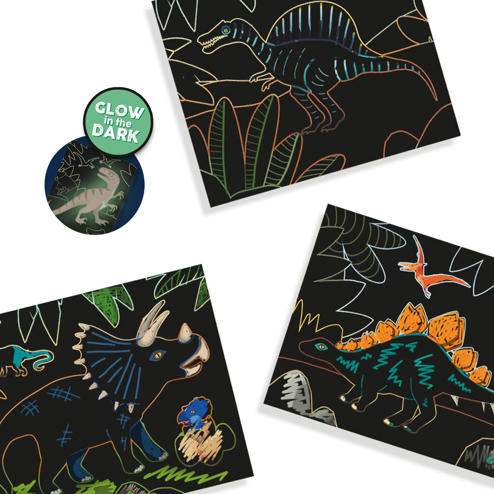 SES Creative Dinosaurs Glow in the Dark Scratch Image 3