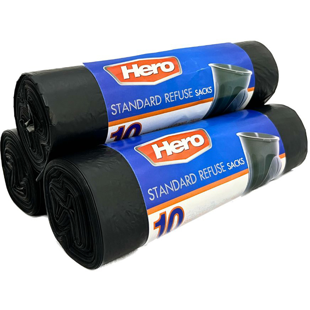 Hero Refuse Bin Bags Black 50L 60 Pack Image 3