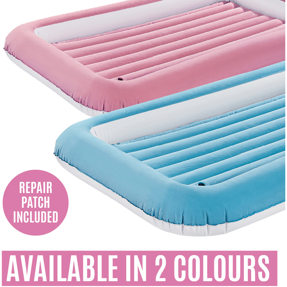 Milestone Pastel Pink Flocked Kids Airbed Image 8