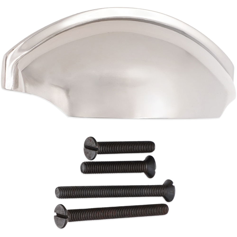 Spira Brass Tulip Polished Nickel Cup Pull Drawer Handle Image 4