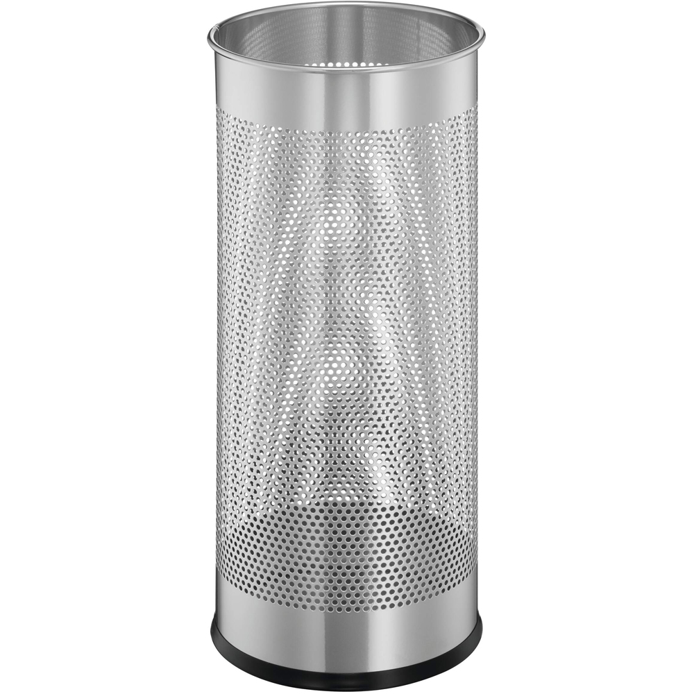 Durable Silver Perforated Steel Umbrella Stand 29L Image 1
