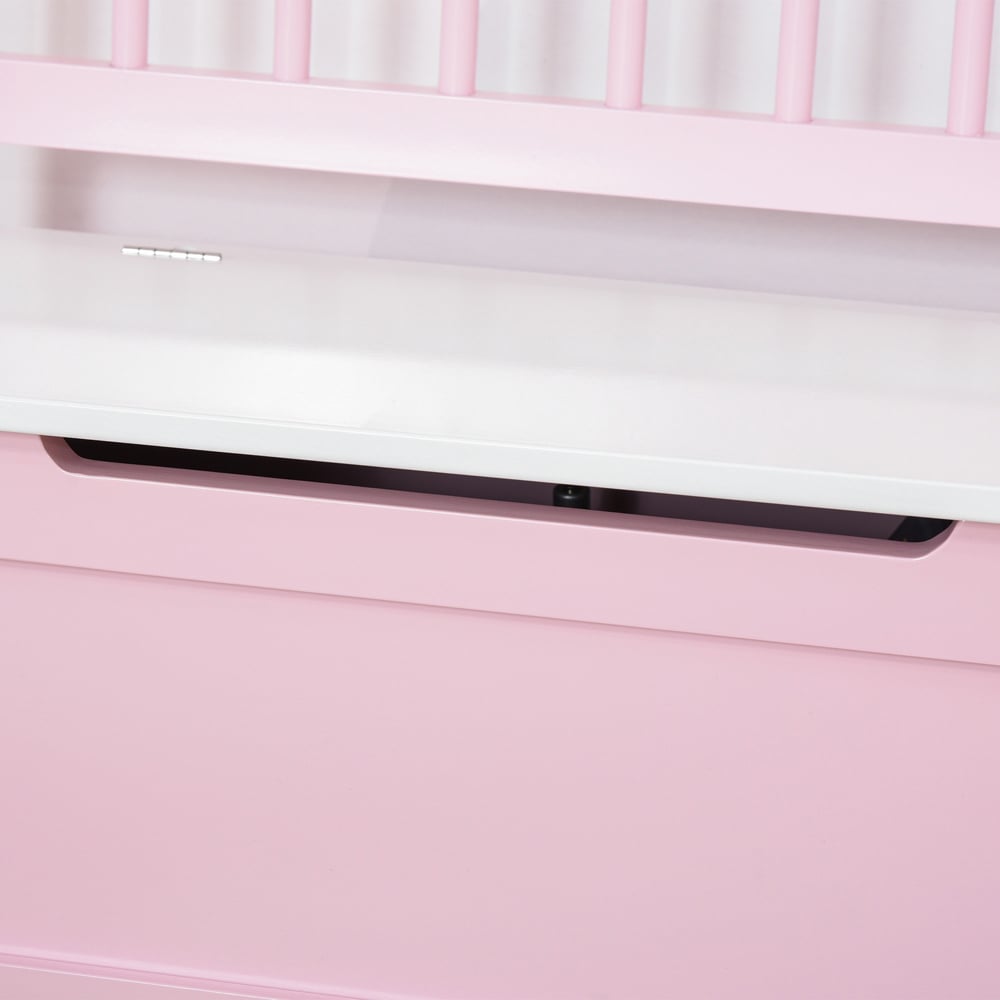 Playful Haven Pink Kids Storage Bench Image 3