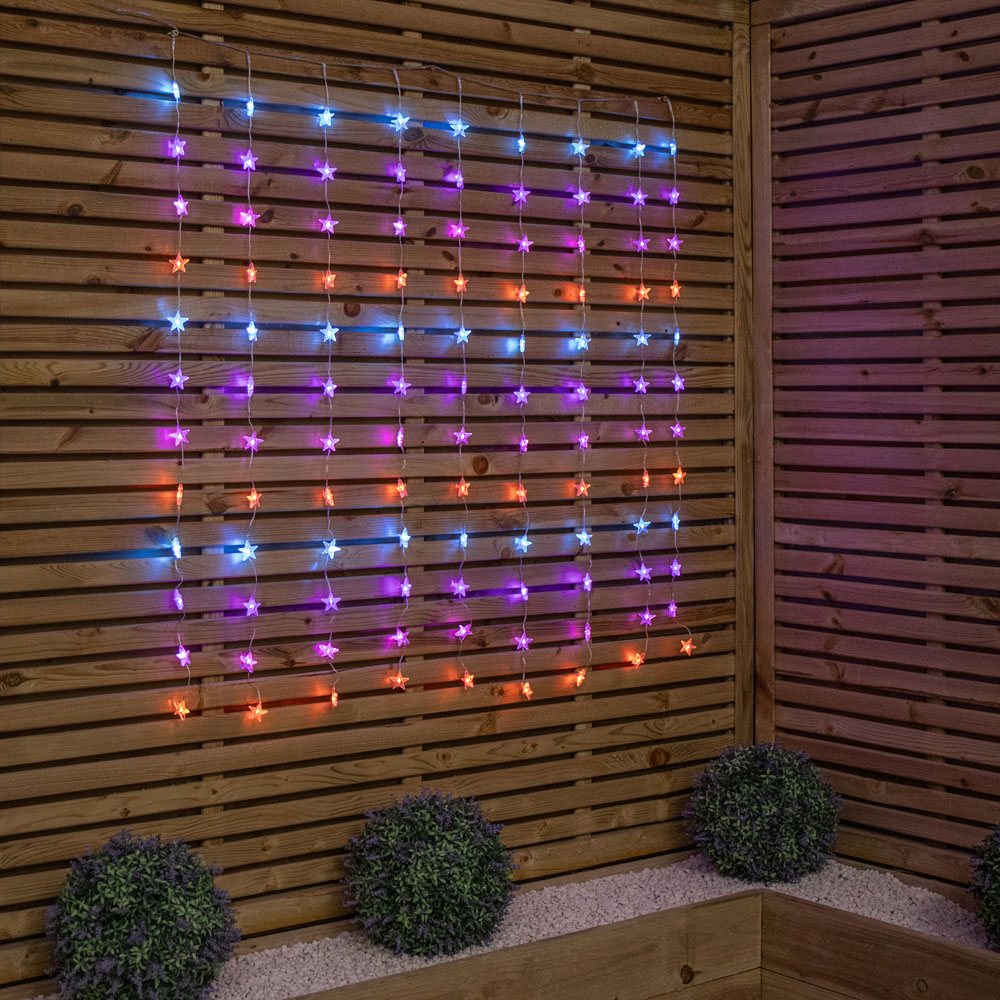 Samuel Alexander 108 Rainbow LED Christmas Star Curtain Lights 1.2 x 1.2m Image 2