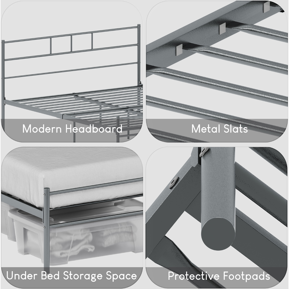 Vida Designs Dorset King Size Silver Bed Frame Image 5