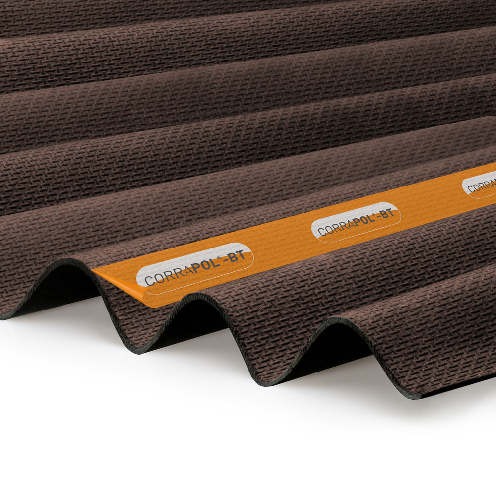 Corrapol-BT Brown Corrugated Bitumen Roof Sheet 930 x 2000mm Image 1