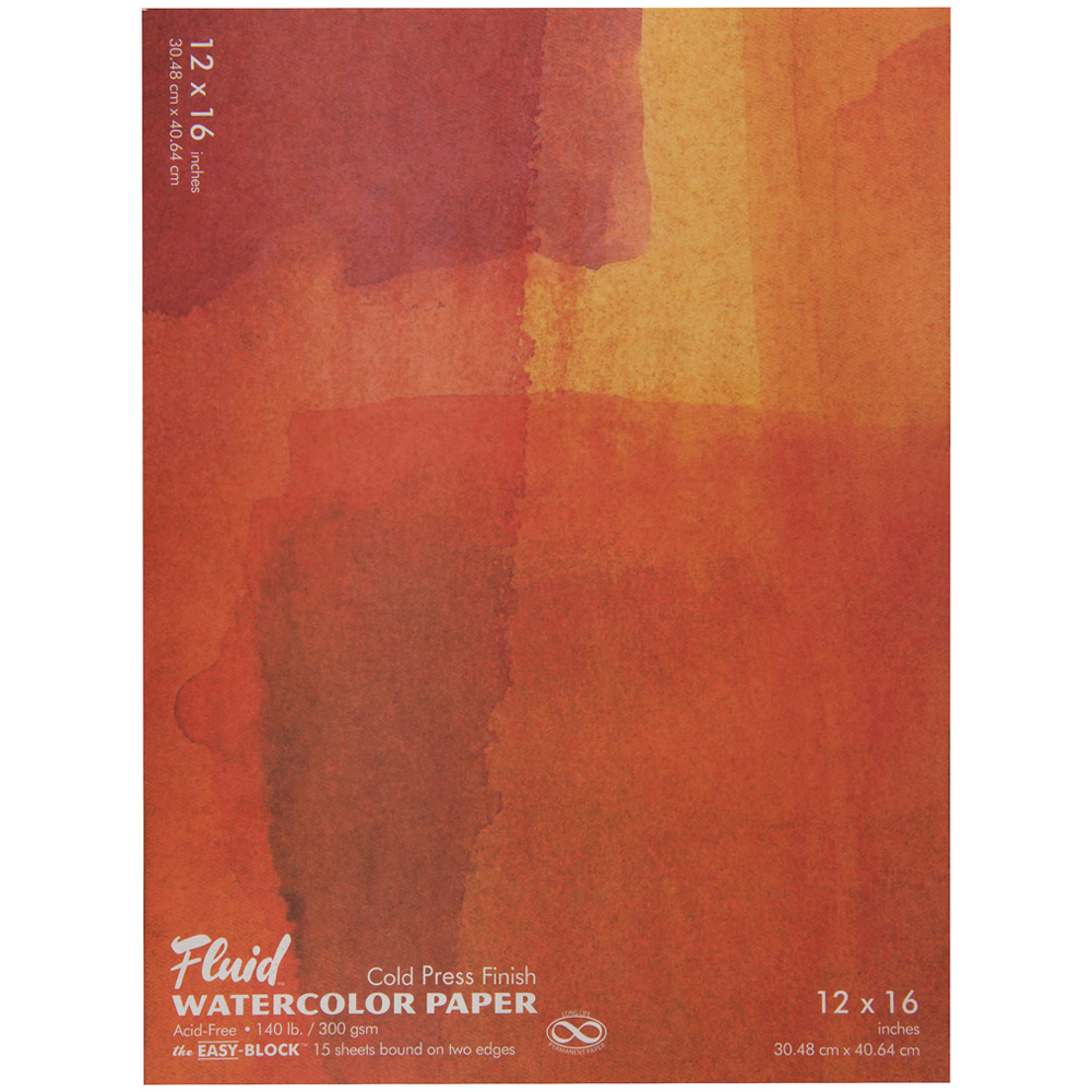 Speedball Fluid White Cold Press Watercolour Paper Block 12 x 16inch Image