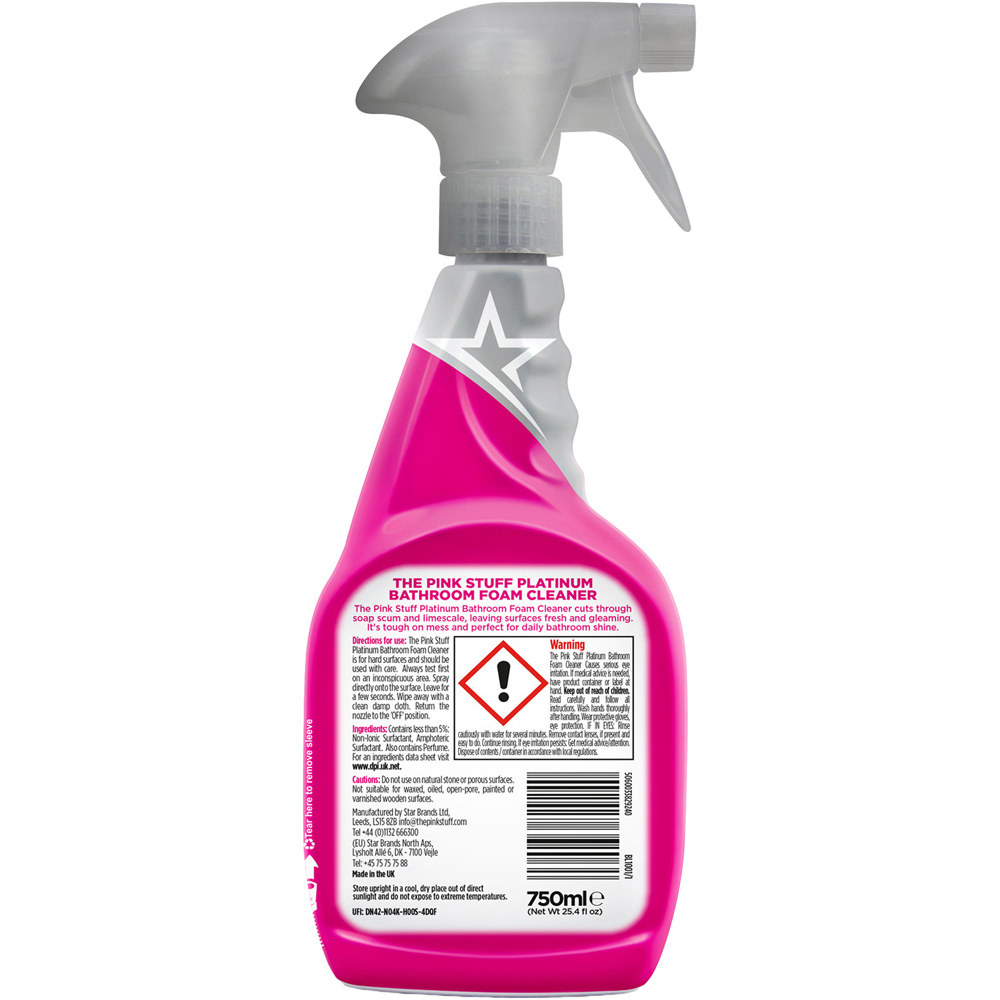 The Pink Stuff Platinum Bathroom Foam Cleaner Image 2