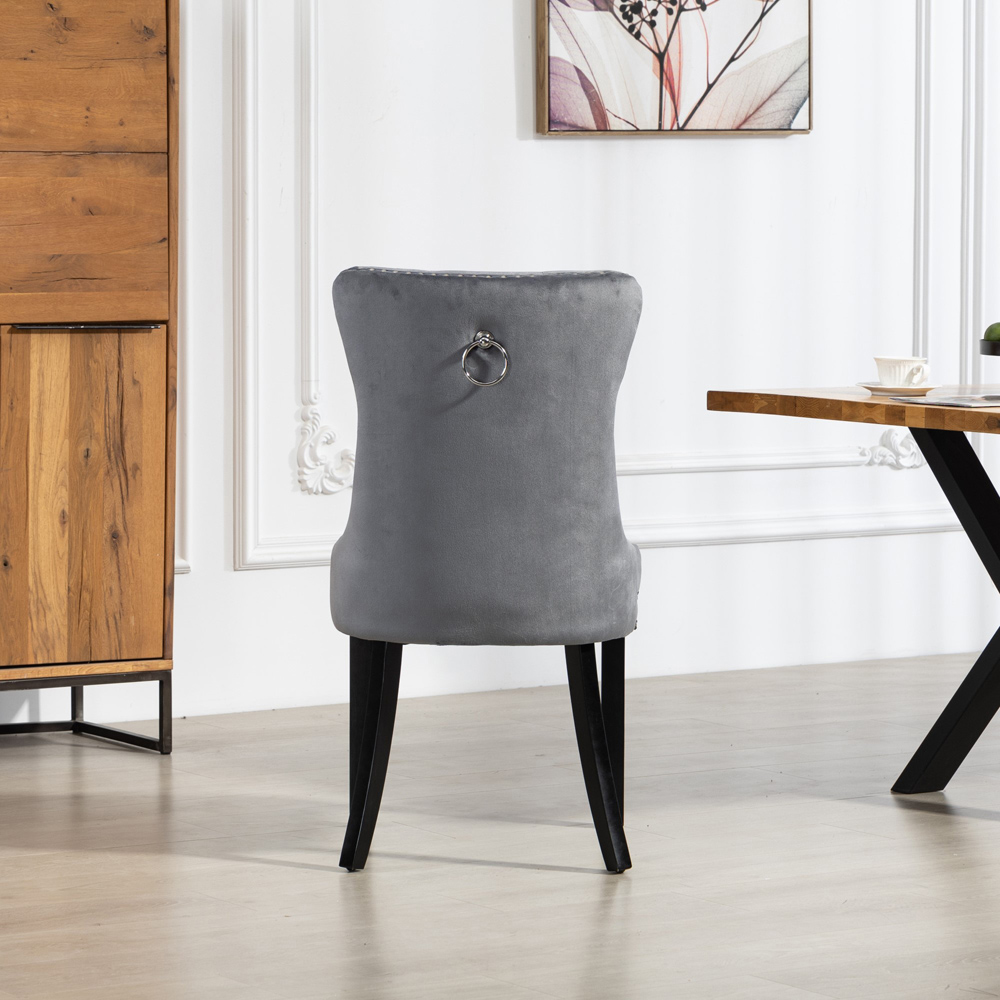 Artemis Home Ceres Set of 2 Grey Velvet Fabric Dining Chair Image 5