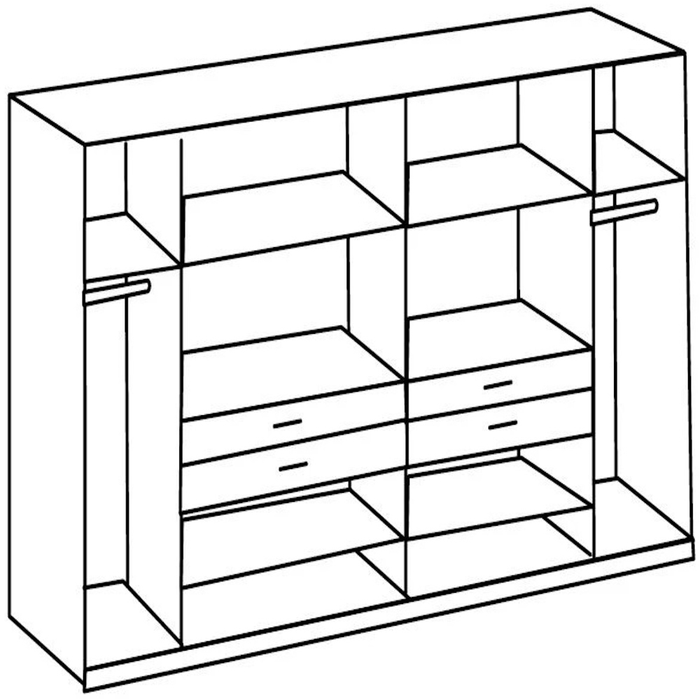 TJ'S Lviv 6 Door 4 Drawer Oak Wardrobe with Mirror Image 3