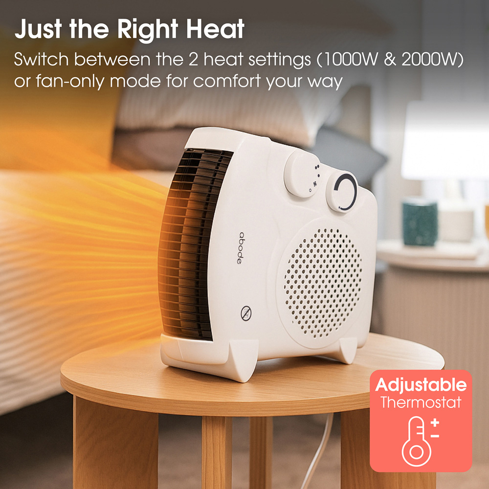 Abode AFH1001 White Horizontal and Vertical Fan Heater Image 5