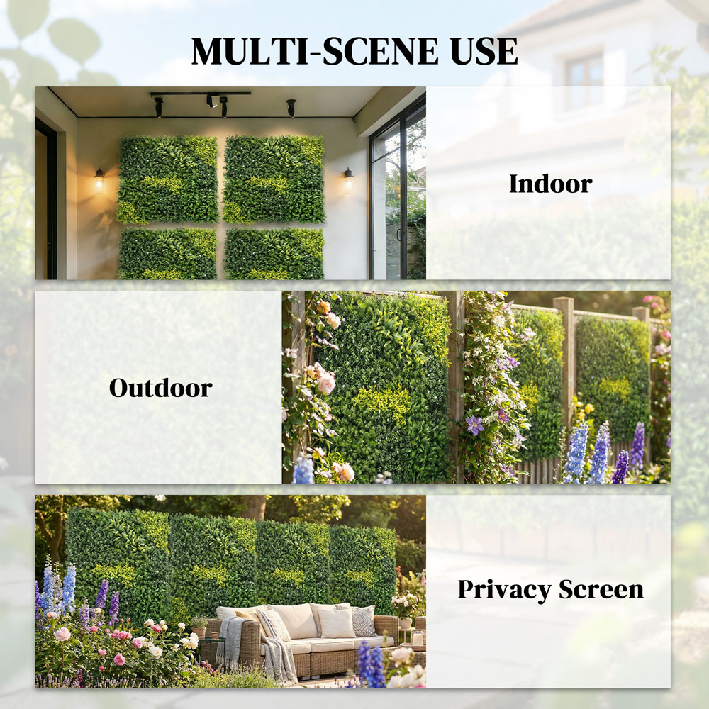 Outsunny Green Mixed Artificial Grass Backdrop Wall Panel 100 x 100cm Image 6