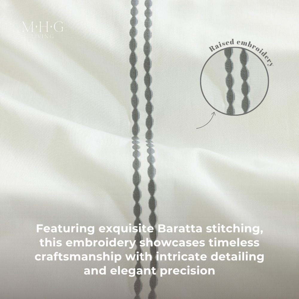 MHG Living Super King Size Kensington Grey 200 Thread Count Duvet Cover Set Image 5