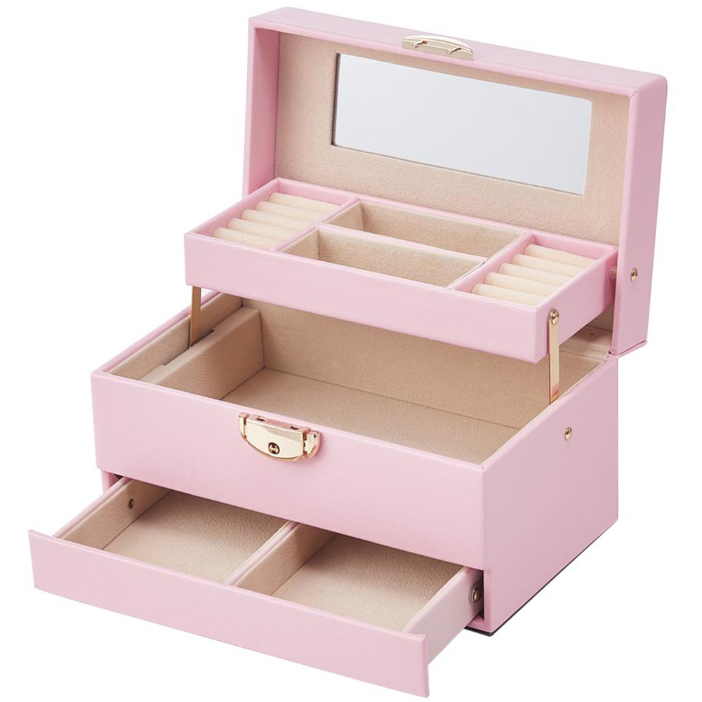 H&O Direct Single Drawer Pink Jewellery Box Image 2