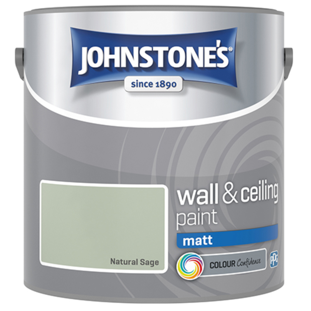 Johnstone's Walls & Ceilings Natural Sage Matt Emulsion Paint 2.5L Image 2