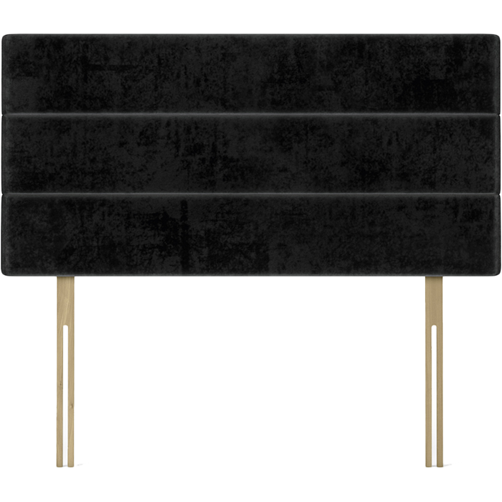 Bedmaster Small Double Black Naples Velvet Milan Lined Headboard Image 2