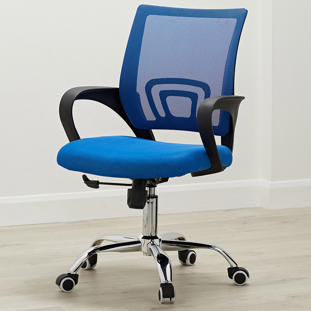 LPD Furniture Tate Blue Mesh Back Swivel Office Chair Image 1