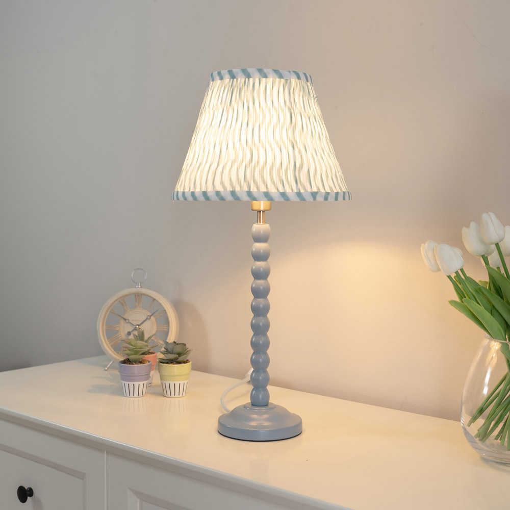 ValueLights Bobbins Green Arrow Shade Powder Blue LED Floor Lamp Image 2