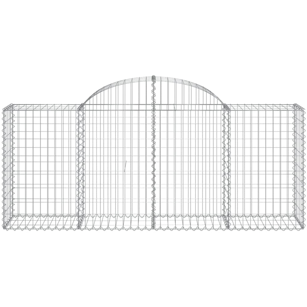 vidaXL Silver Galvanised Iron Gabion Basket 200 x 50 x 80/100cm 3 Pack Image 2