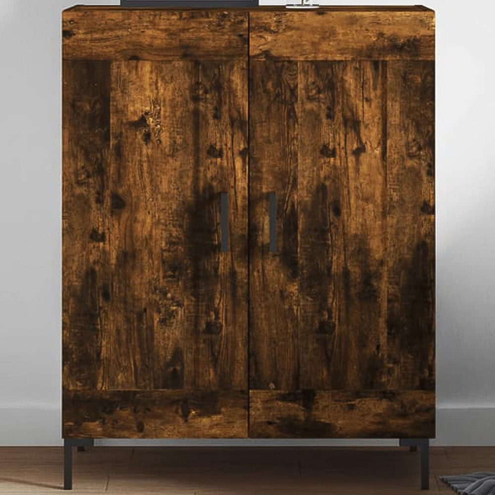 vidaXL 2 Door Smoked Oak Sideboard Image 1