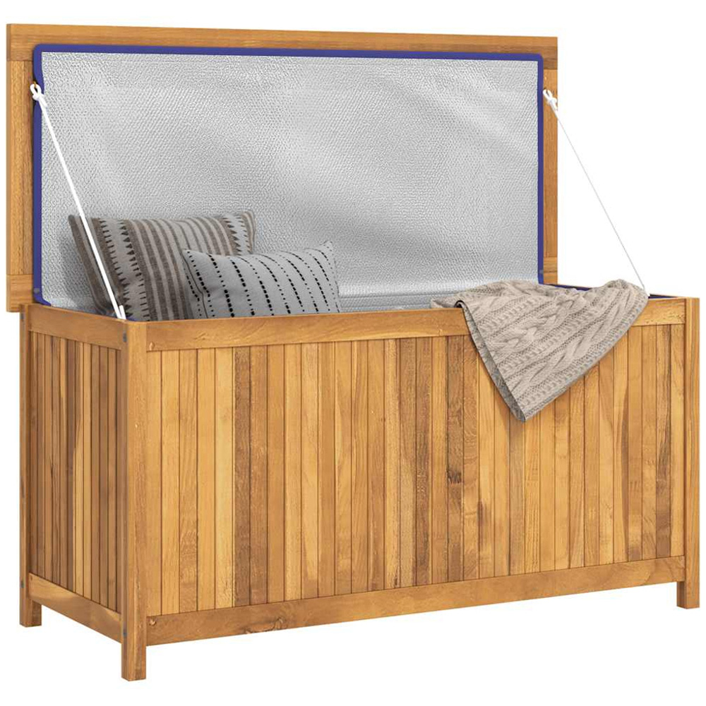 vidaXL 58 x 114 x 50cm Brown Teak Wood Garden Storage Box Image 2