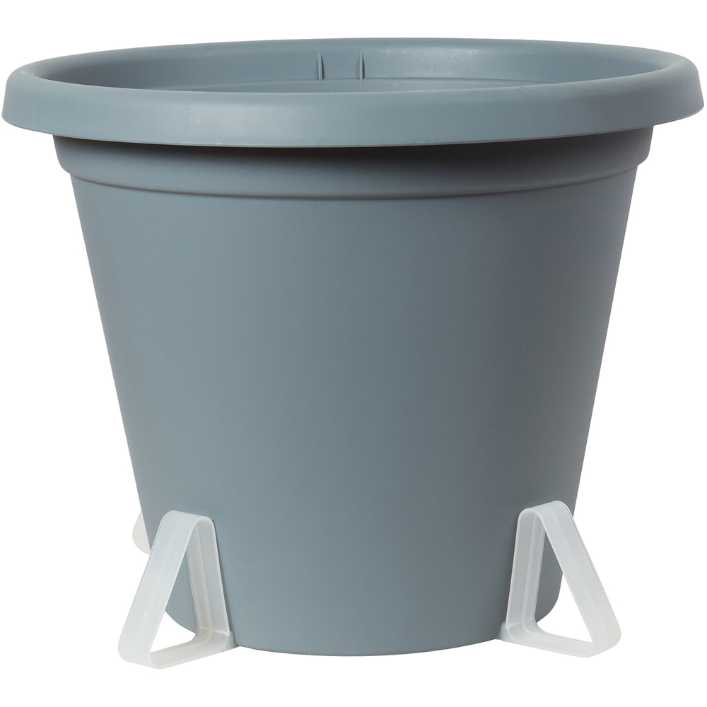 Clever Pots Round Plant Pot with Reservoir Charcoal Grey 40cm Image 2