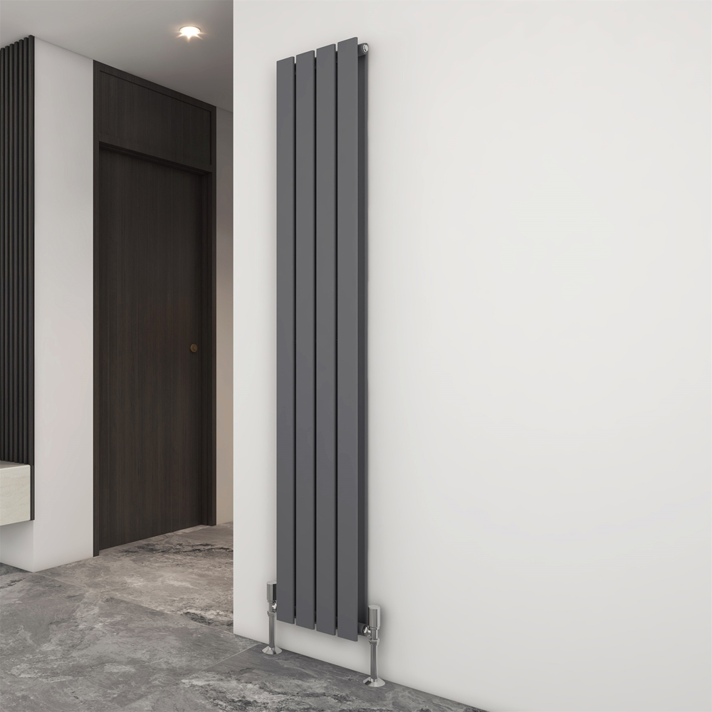 Anthracite 4442 BTU Double Flat Panel Vertical Column Radiator 1800 x 272mm Image 2